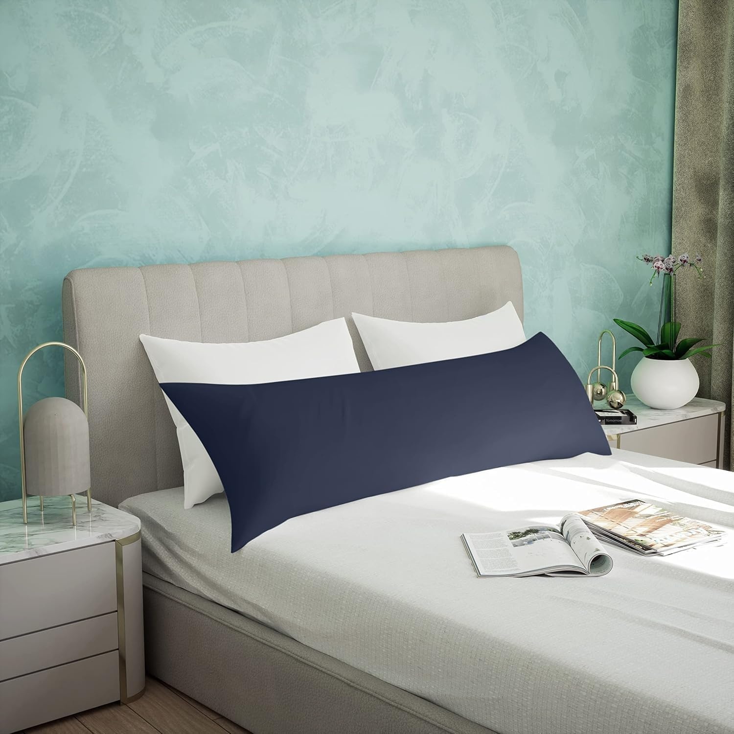 image:imageUtopia Bedding Seitenschlferkissen Krperkissen SchwangerschaftskissenMarineblau