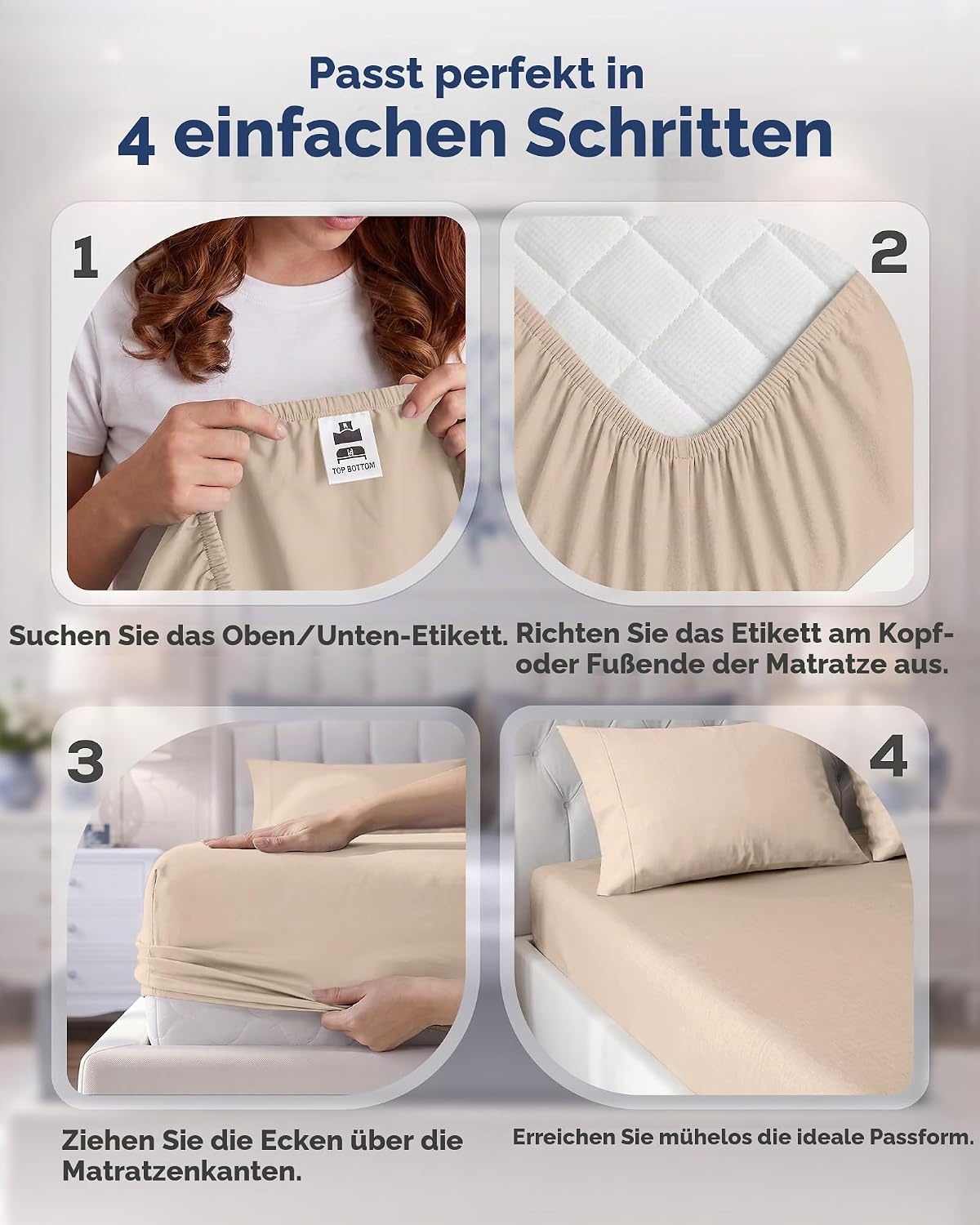 image:imageUtopia Bedding Spannbettlaken Packung mit 6 unteren Laken aus weicher gebrsteter Mikrofaser Tiefe Taschen knitterfrei lichtbestndig pflegeleicht GrauBeige