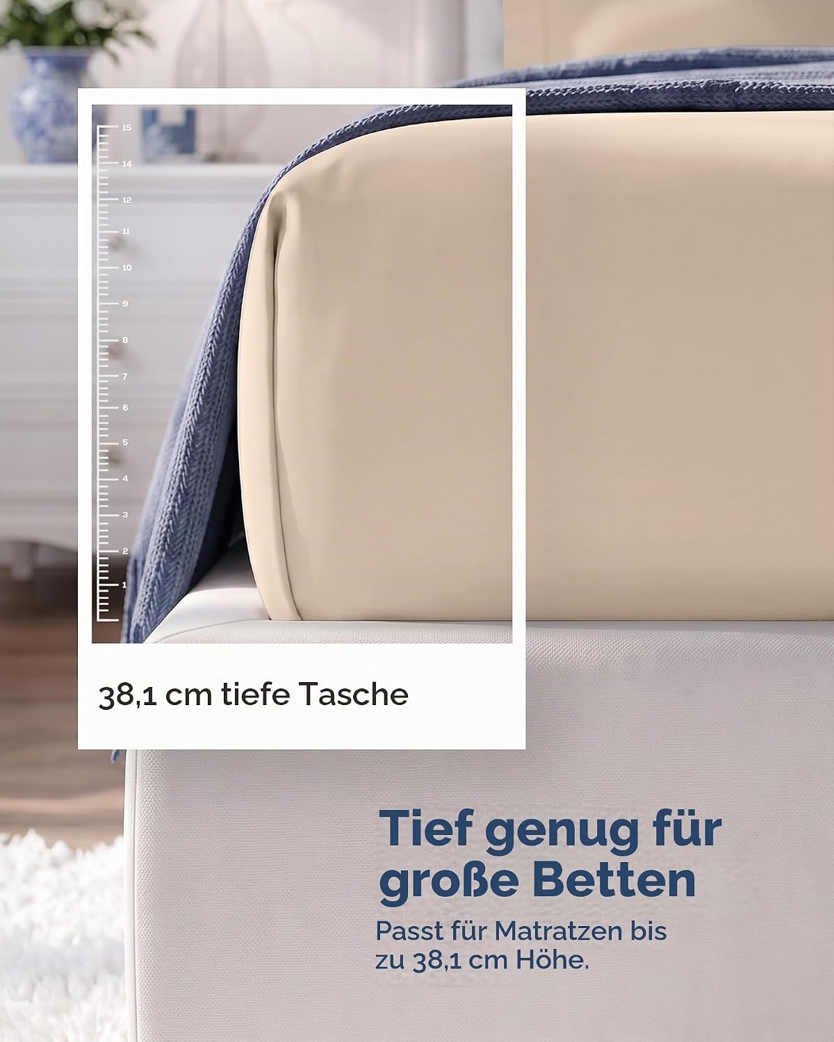 image:imageUtopia Bedding Spannbettlaken Packung mit 6 unteren Laken aus weicher gebrsteter Mikrofaser Tiefe Taschen knitterfrei lichtbestndig pflegeleicht GrauBeige