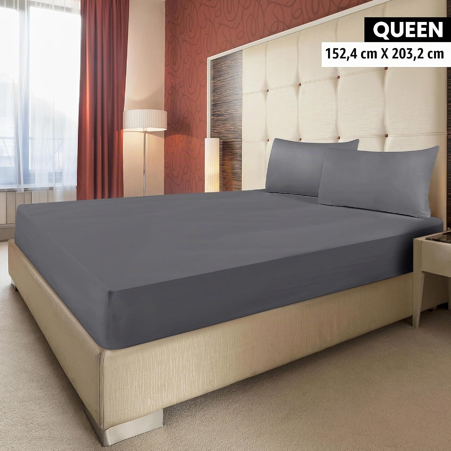 image:imageUtopia Bedding Spannbettlaken Packung mit 6 unteren Laken aus weicher gebrsteter Mikrofaser Tiefe Taschen knitterfrei lichtbestndig pflegeleicht GrauGrau