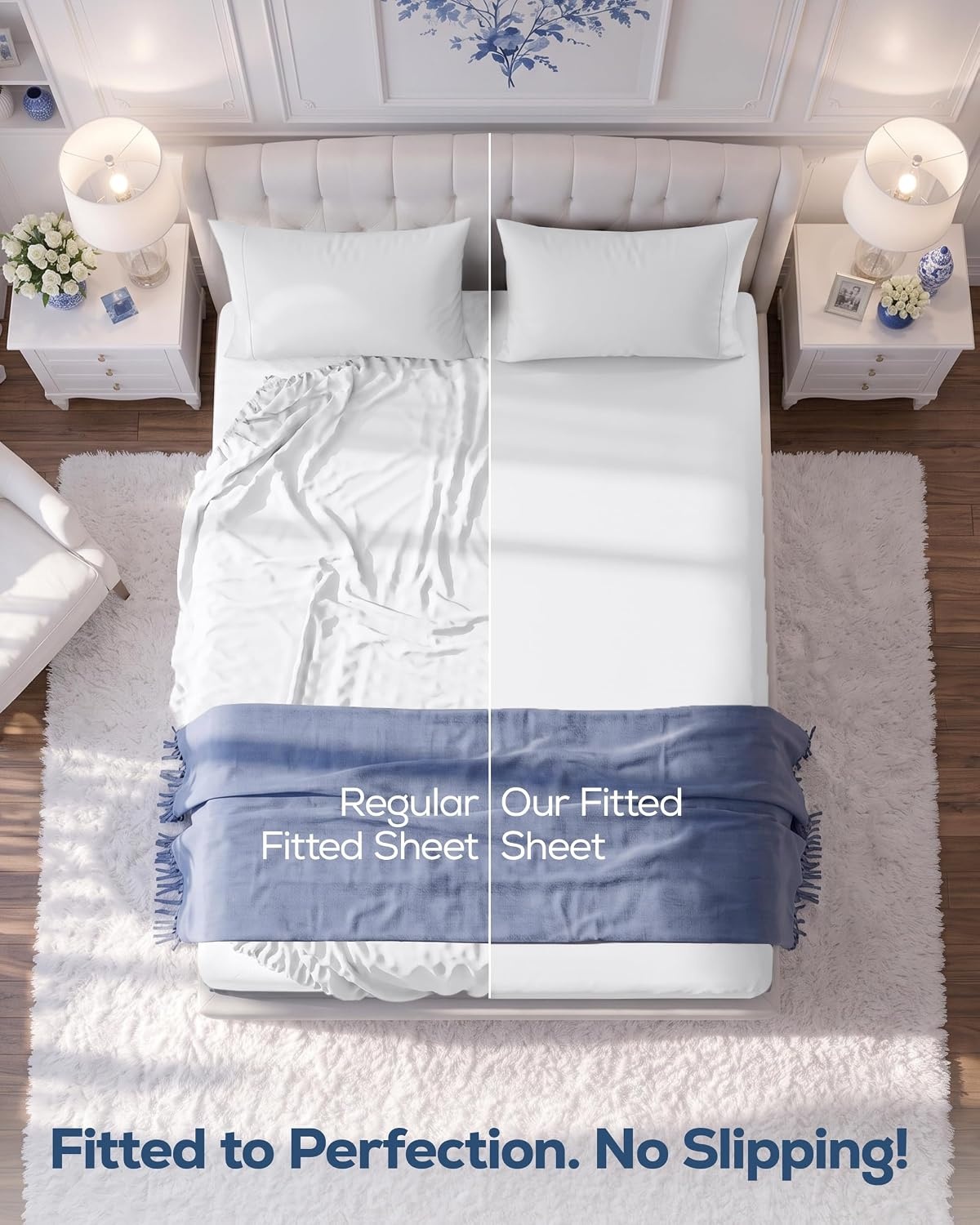 image:imageUtopia Bedding Spannbettlaken Packung mit 6 unteren Laken aus weicher gebrsteter Mikrofaser Tiefe Taschen knitterfrei lichtbestndig pflegeleicht GrauWei