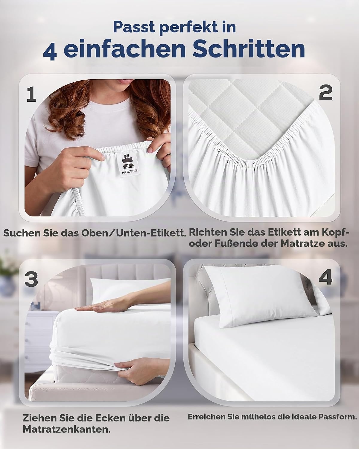 image:imageUtopia Bedding Spannbettlaken Packung mit 6 unteren Laken aus weicher gebrsteter Mikrofaser Tiefe Taschen knitterfrei lichtbestndig pflegeleicht GrauWei