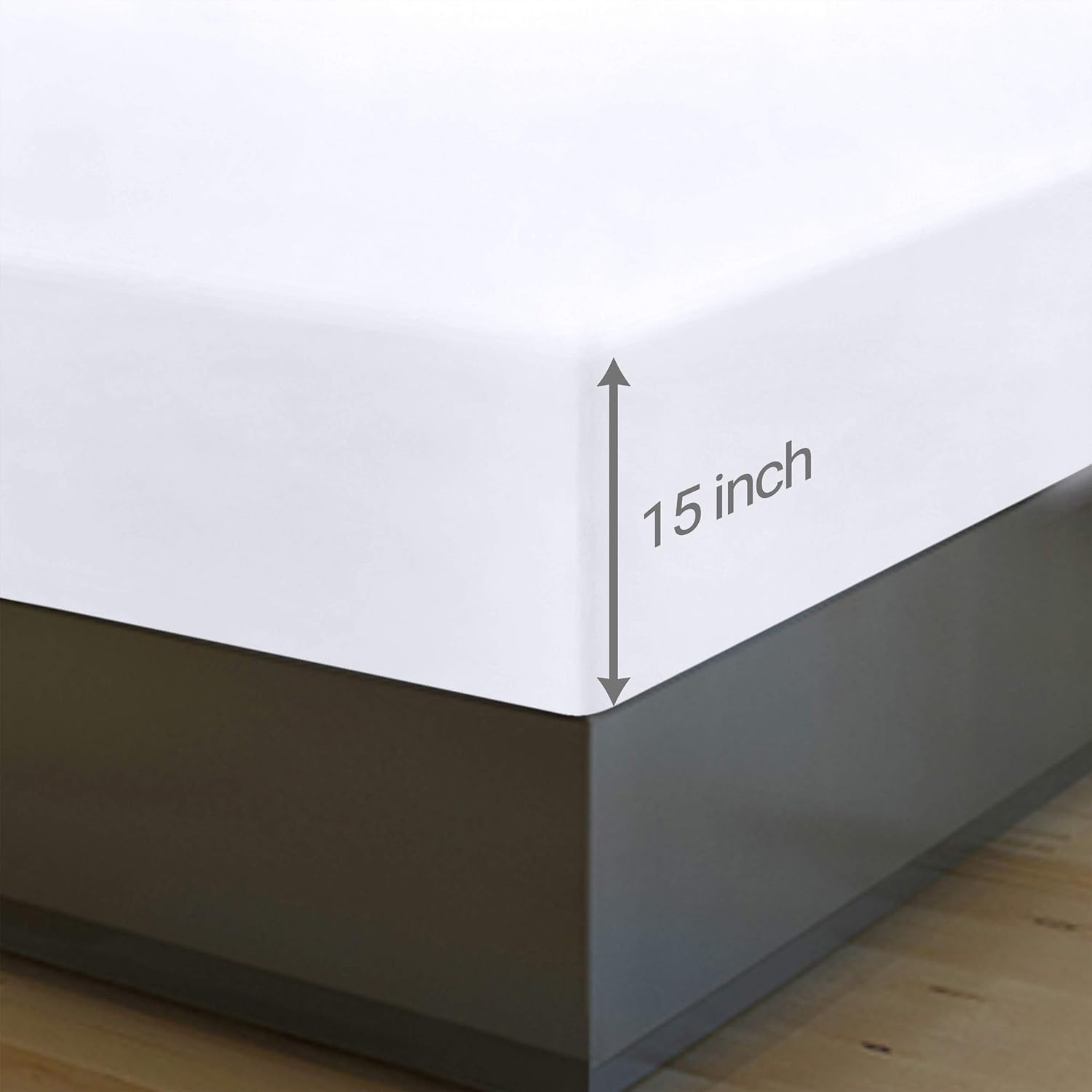 image:imageUtopia Bedding Spannbettlaken Packung mit 6 unteren Laken aus weicher gebrsteter Mikrofaser Tiefe Taschen knitterfrei lichtbestndig pflegeleicht GrauWei