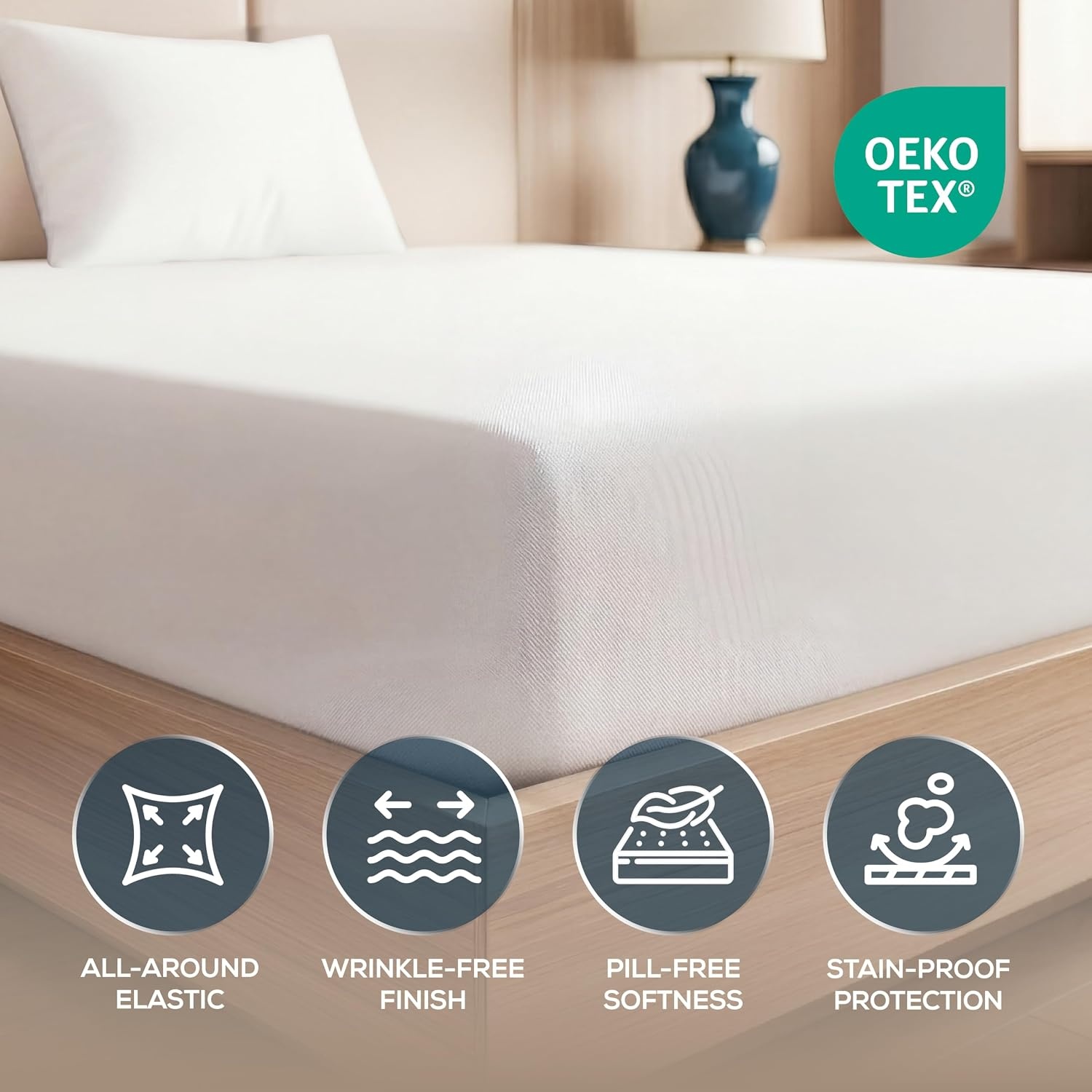 image:imageUtopia Bedding Spannbettlaken Packung mit 6 unteren Laken aus weicher gebrsteter Mikrofaser Tiefe Taschen knitterfrei lichtbestndig pflegeleicht GrauWeissOpulenter Garten