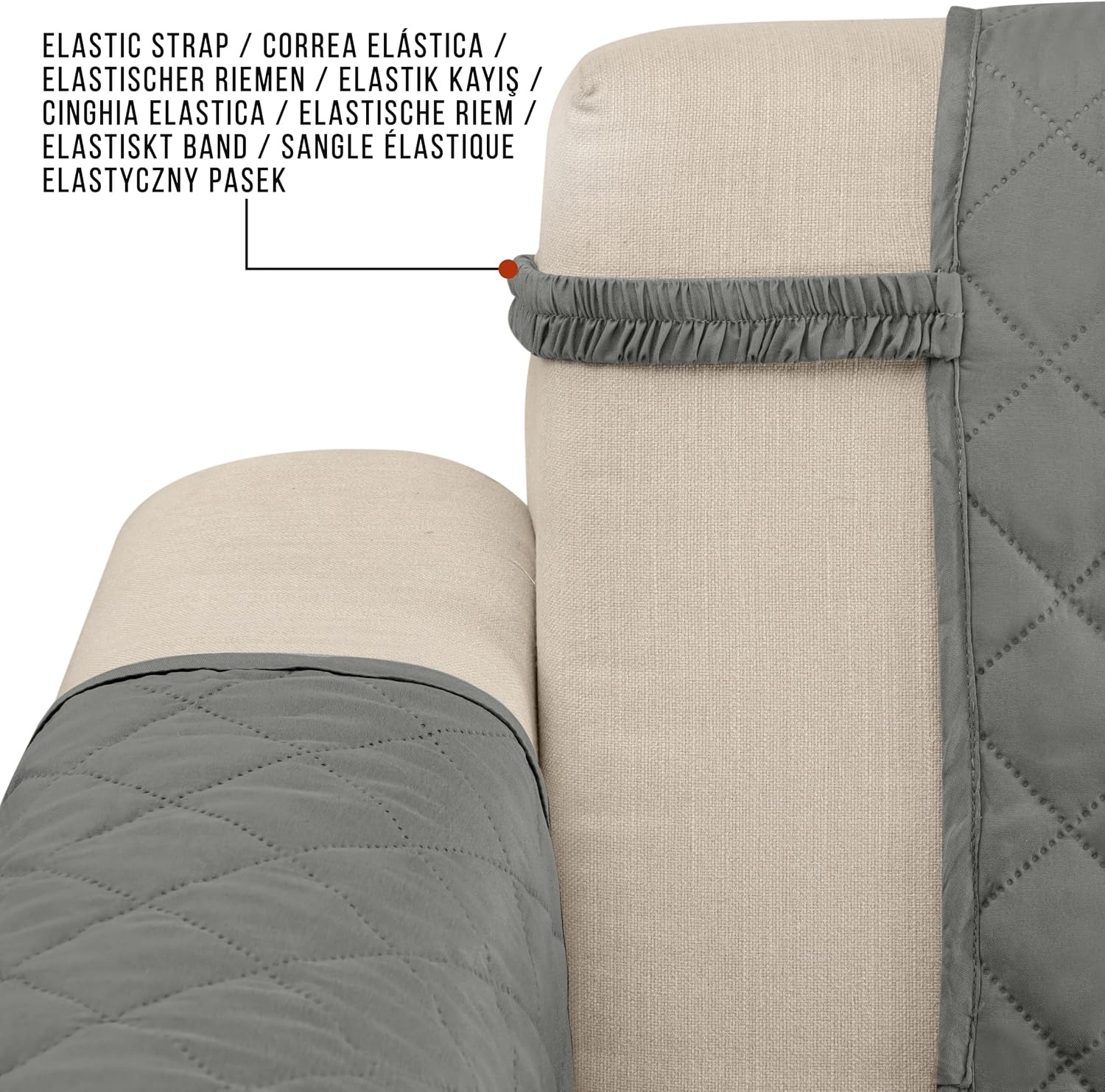 image:imageUtopia Bedding Wasserbweisend Sofa berzug Liegesessel rutschfeste Reversible sofabezug fr heimtiere mit elastischen Gurten Sofaschoner Grau