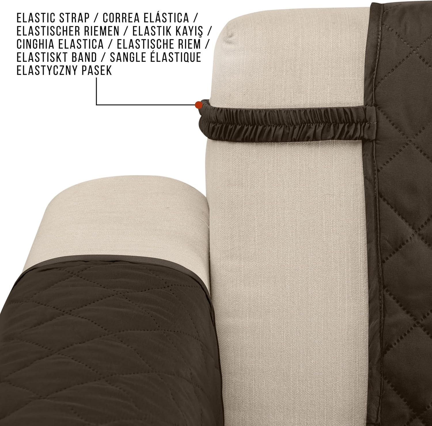 image:imageUtopia Bedding Wasserbweisend Sofa berzug Liegesessel rutschfeste Reversible sofabezug fr heimtiere mit elastischen Gurten Sofaschoner SchokoladenbraunBeige