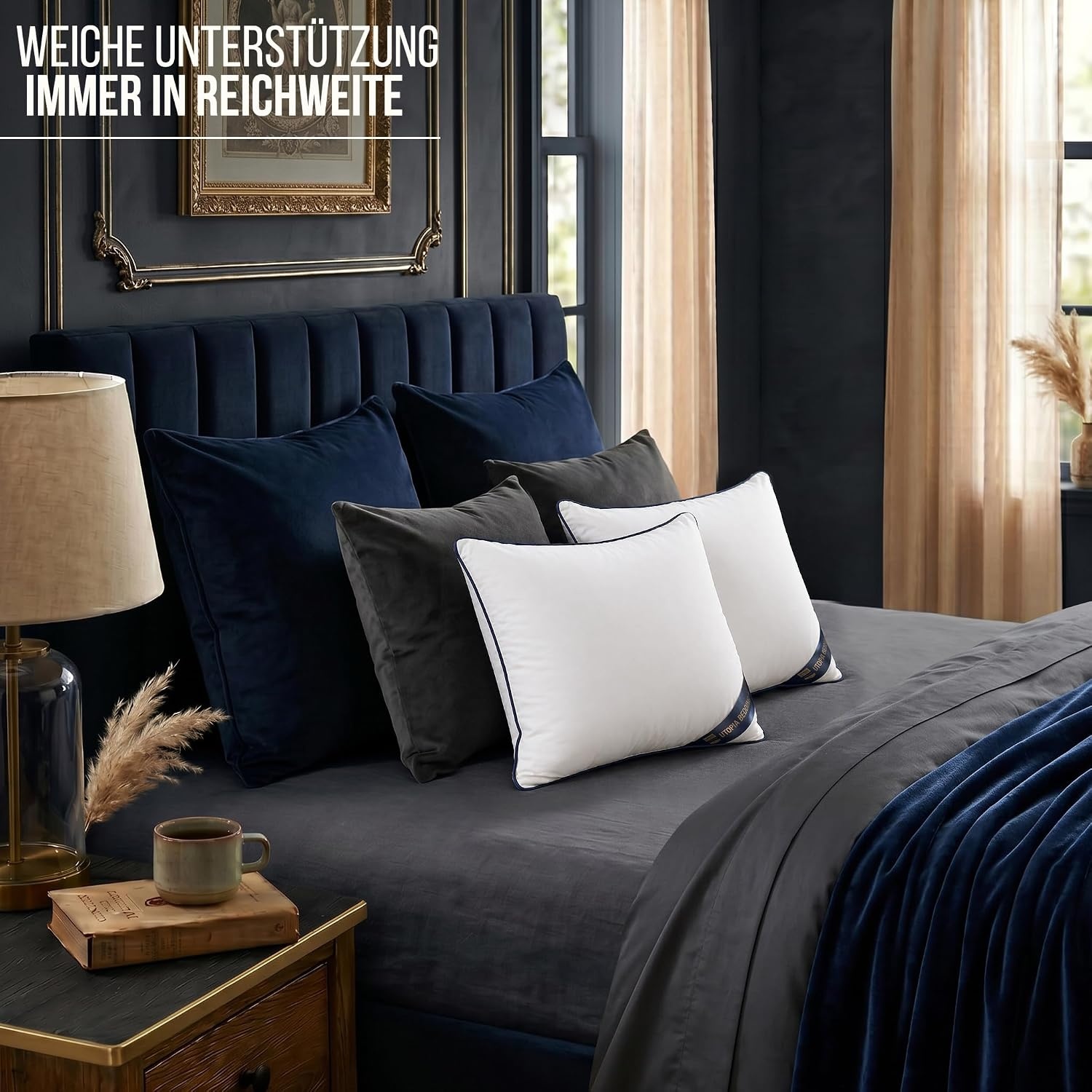 image:imageUtopia Bedding kopfkissen 80x80 2er Set Schlafkissen AtmungsaktivWei