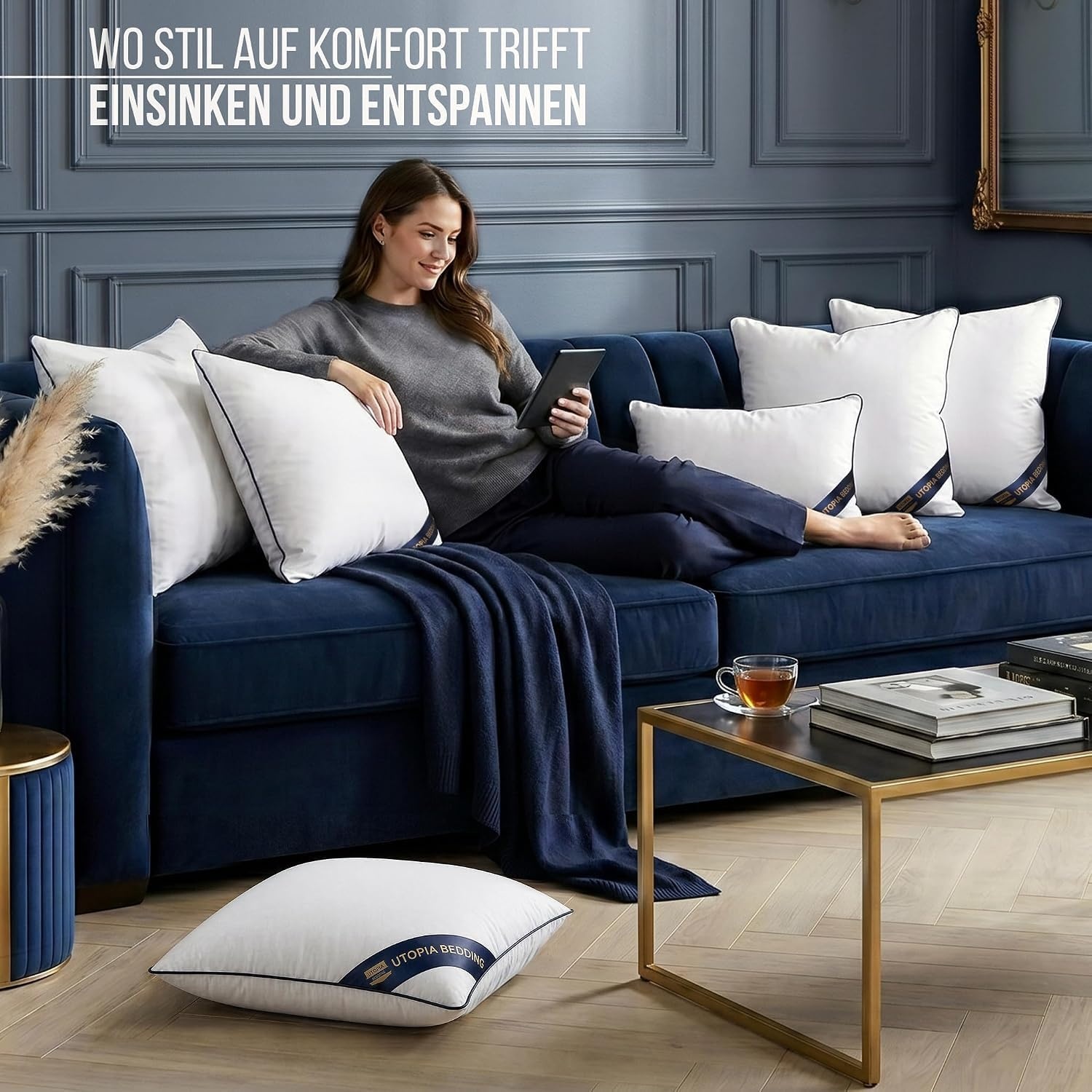 image:imageUtopia Bedding kopfkissen 80x80 2er Set Schlafkissen AtmungsaktivWei