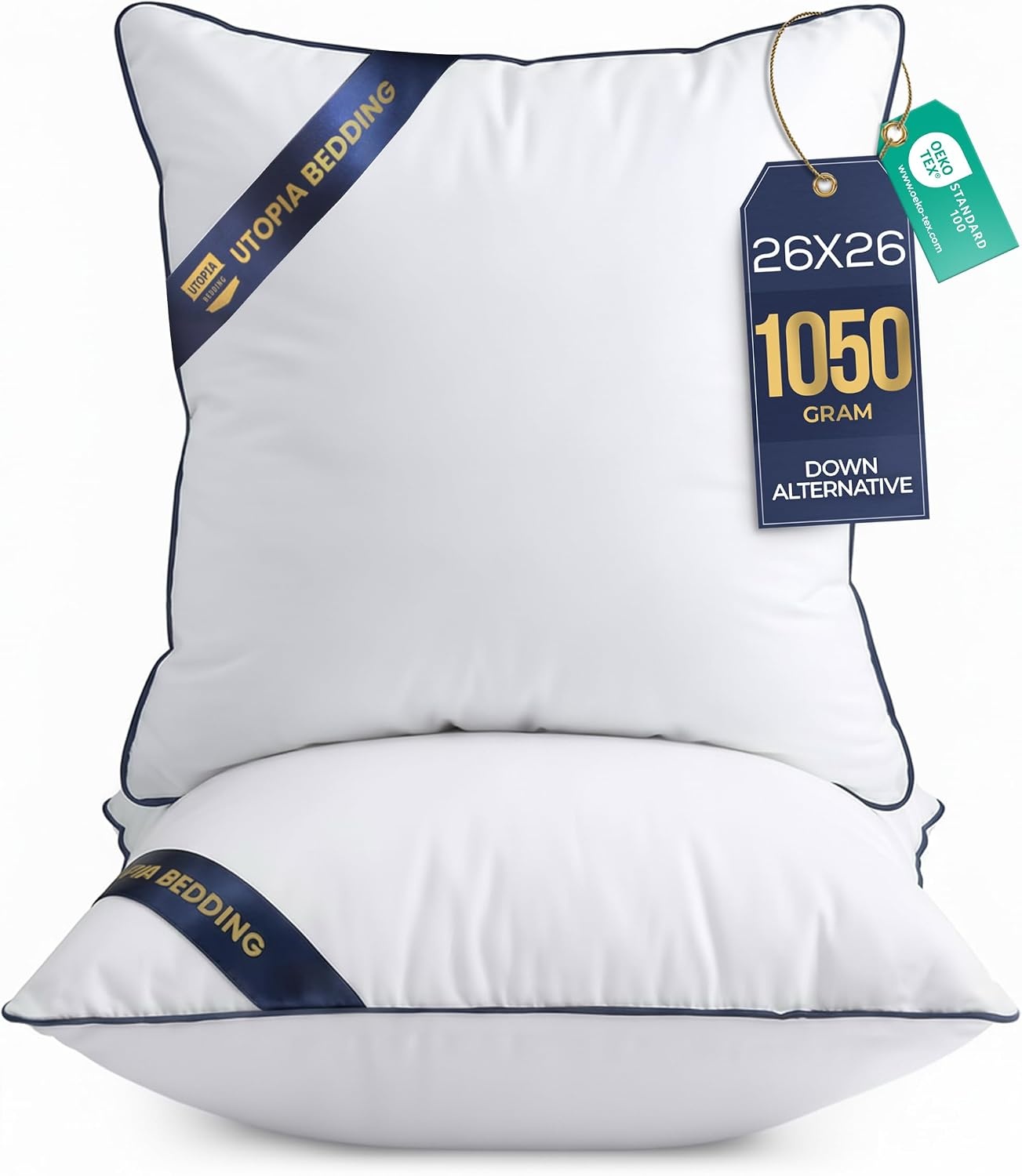 image:imageUtopia Bedding kopfkissen 80x80 2er Set Schlafkissen AtmungsaktivWei