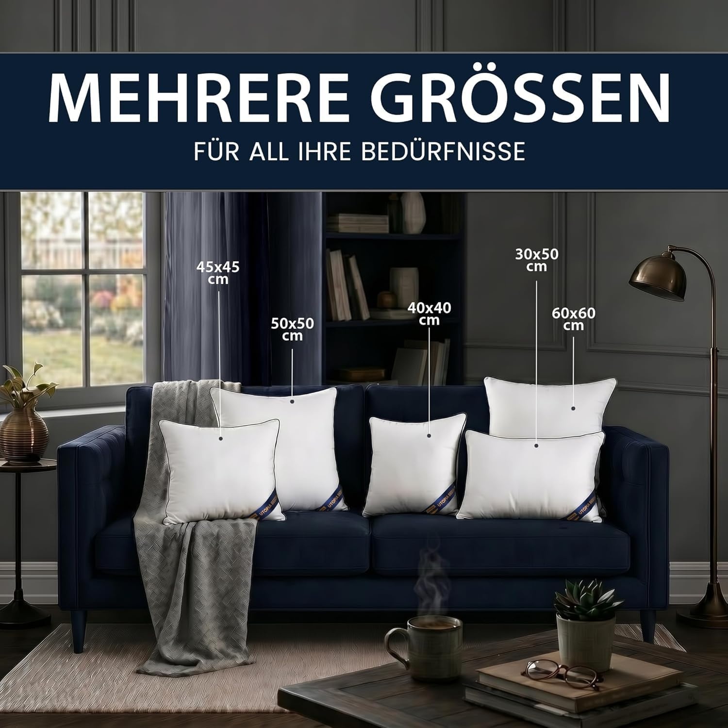 image:imageUtopia Bedding kopfkissen 80x80 2er Set Schlafkissen AtmungsaktivWei