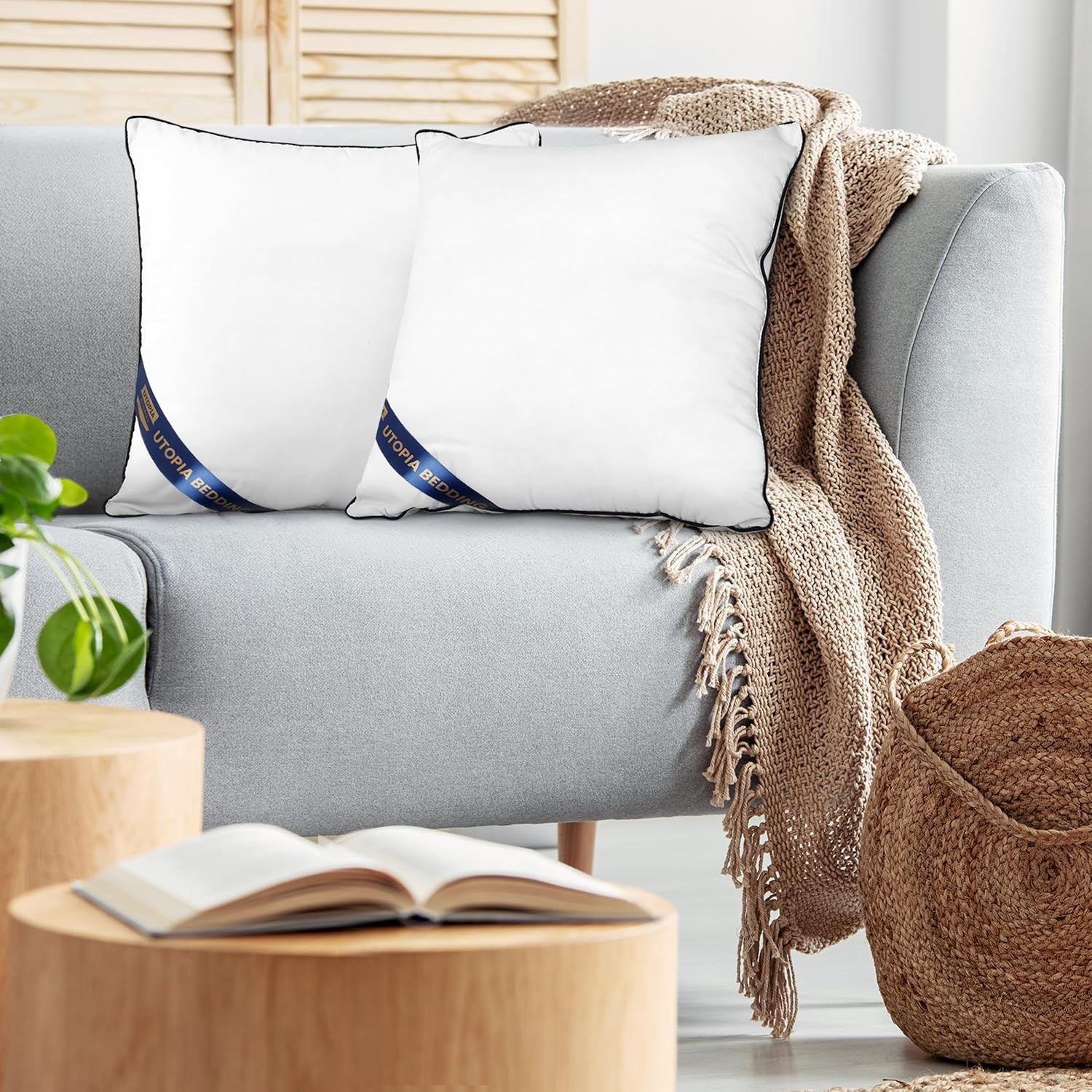 image:imageUtopia Bedding kopfkissen 80x80 2er Set Schlafkissen AtmungsaktivWei