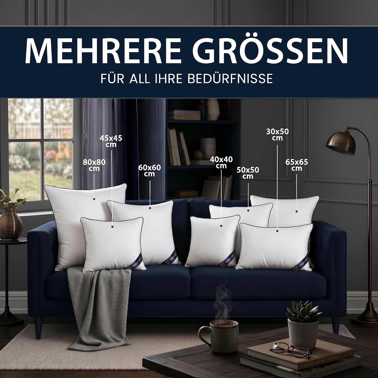 image:imageUtopia Bedding kopfkissen 80x80 2er Set Schlafkissen AtmungsaktivWei