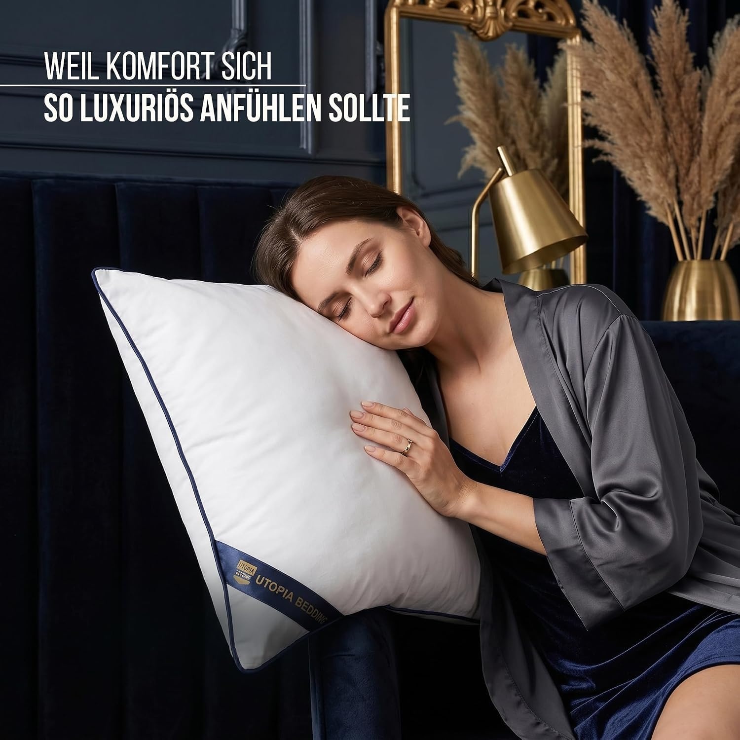 image:imageUtopia Bedding kopfkissen 80x80 2er Set Schlafkissen AtmungsaktivWei