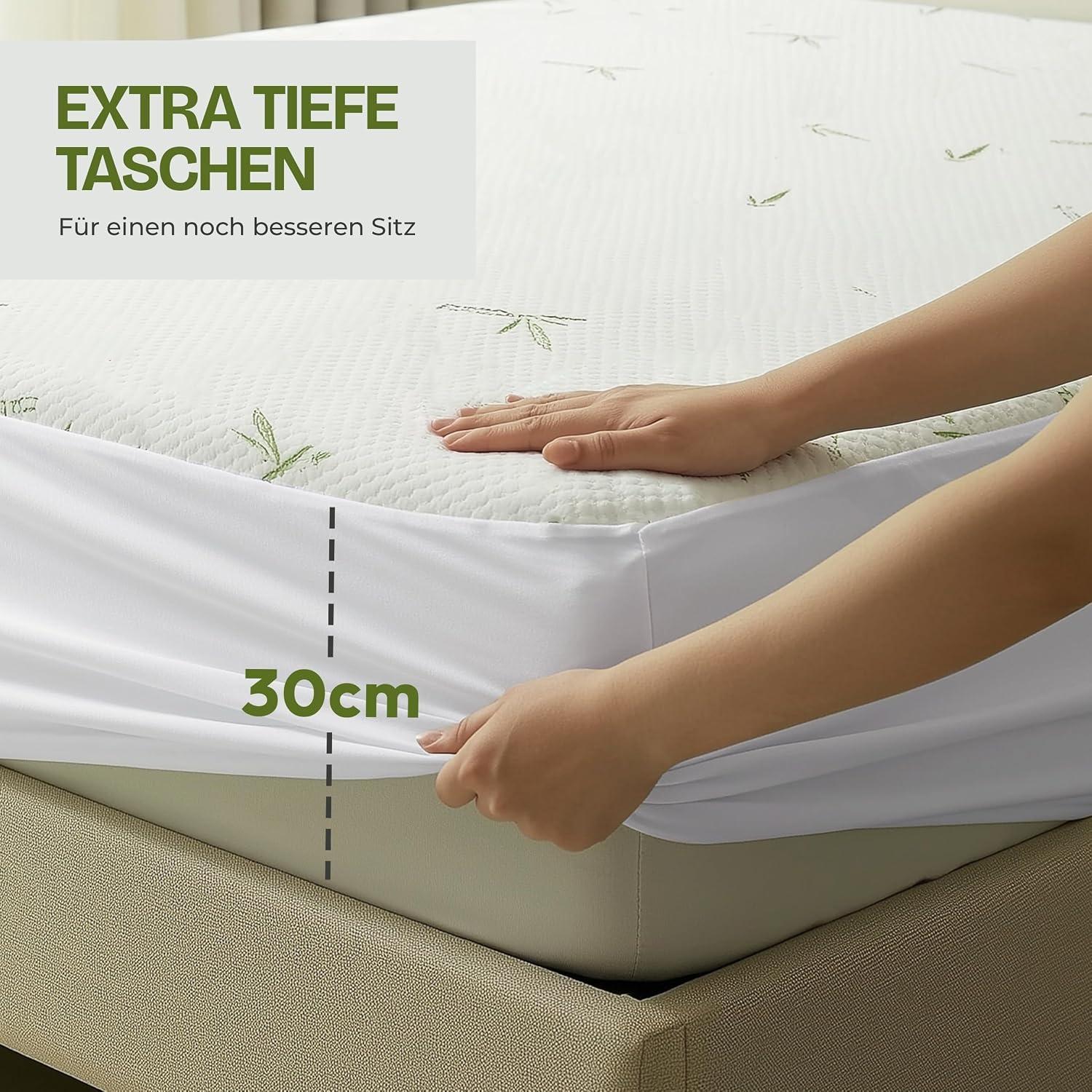 image:imageWasserdicht Viskose Matratzenschoner 200x200x30 cm Viscose Matratzenbezug135 x 190 x 30 cm