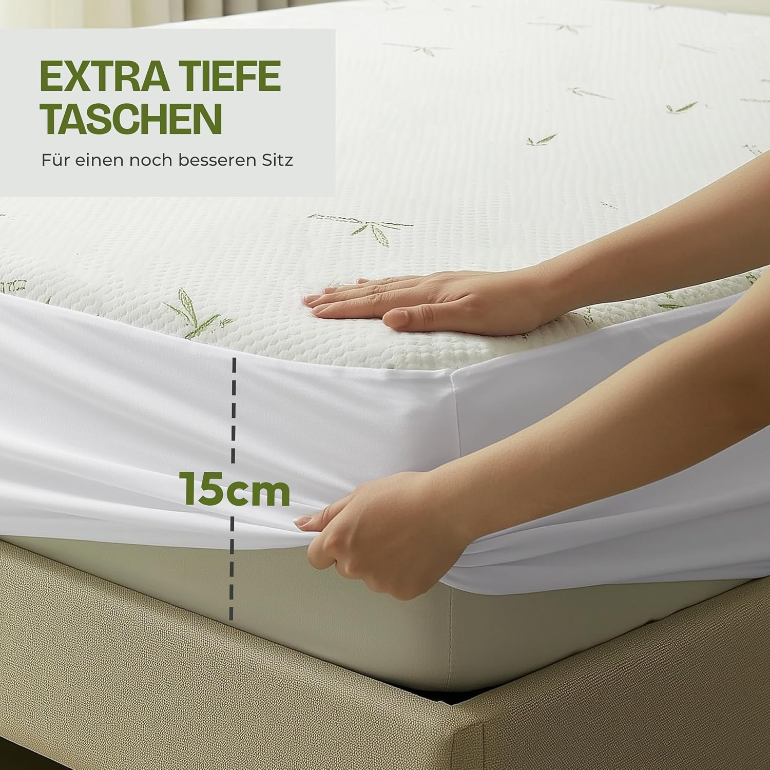 image:imageWasserdicht Viskose Matratzenschoner 200x200x30 cm Viscose Matratzenbezug70 x 140 x 15 cm