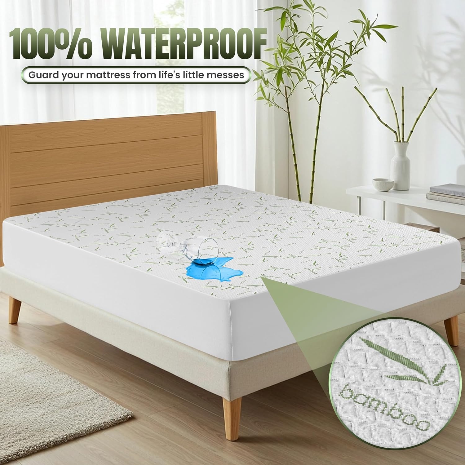 image:imageWasserdicht Viskose Matratzenschoner 200x200x30 cm Viscose MatratzenbezugUSA Full