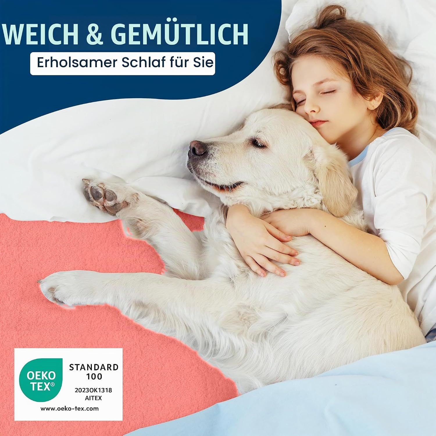 image:imageWasserdichter Matratzenschoner 140x190 cm 30 cm tief matratzenschutzKoralle