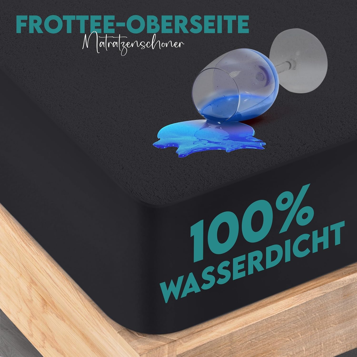 image:imageWasserdichter Matratzenschoner 140x190 cm 30 cm tief matratzenschutzSchwarz