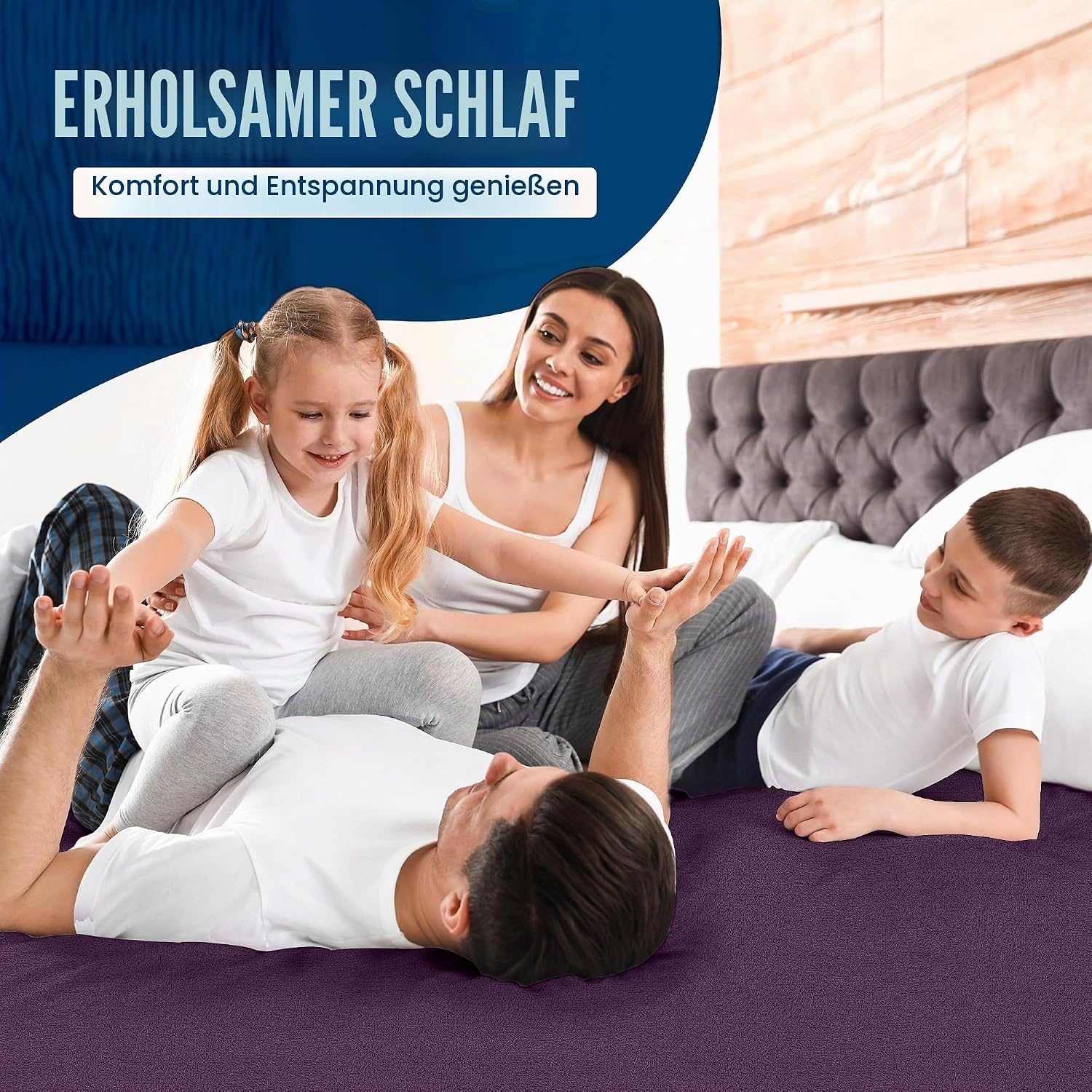 image:imageWasserdichter Matratzenschoner 140x190 cm 30 cm tief matratzenschutzViolett