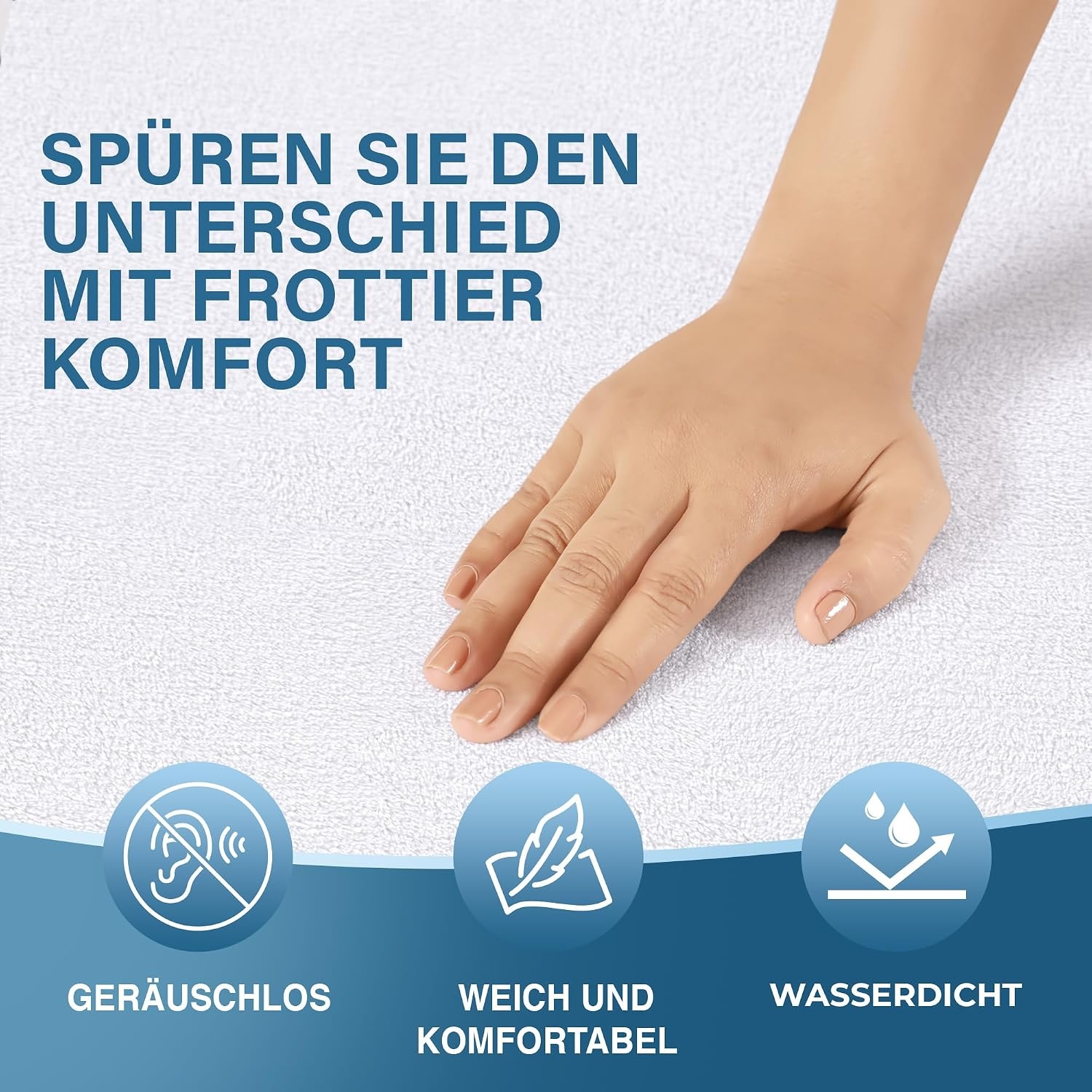 image:imageWasserdichter Matratzenschoner 70x200 cm mit 4 EckbndernWei