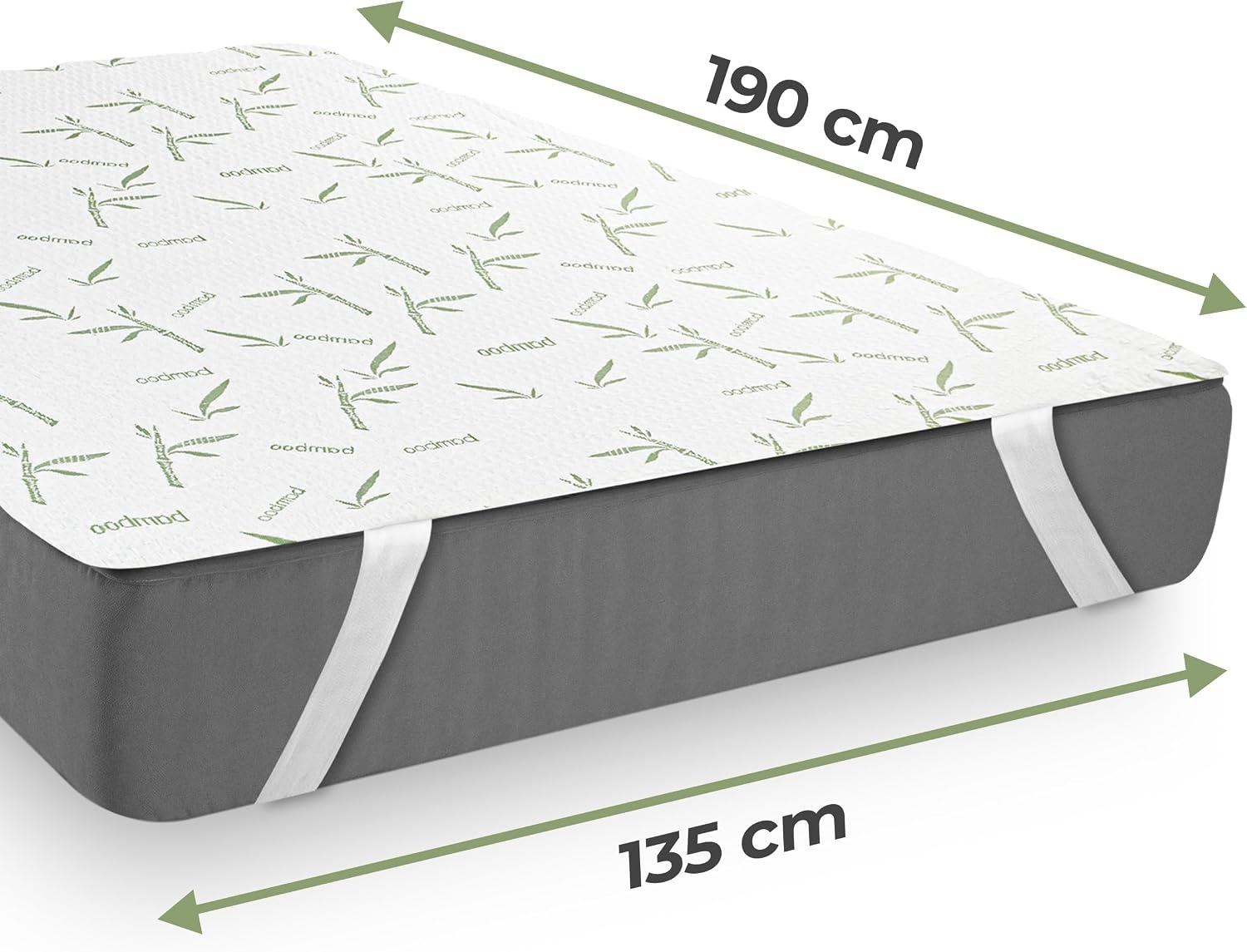 image:imageWasserdichter Matratzenschoner aus Viskose mit Gummibandern 180 x 200 cm135 x 190 x 30 cm