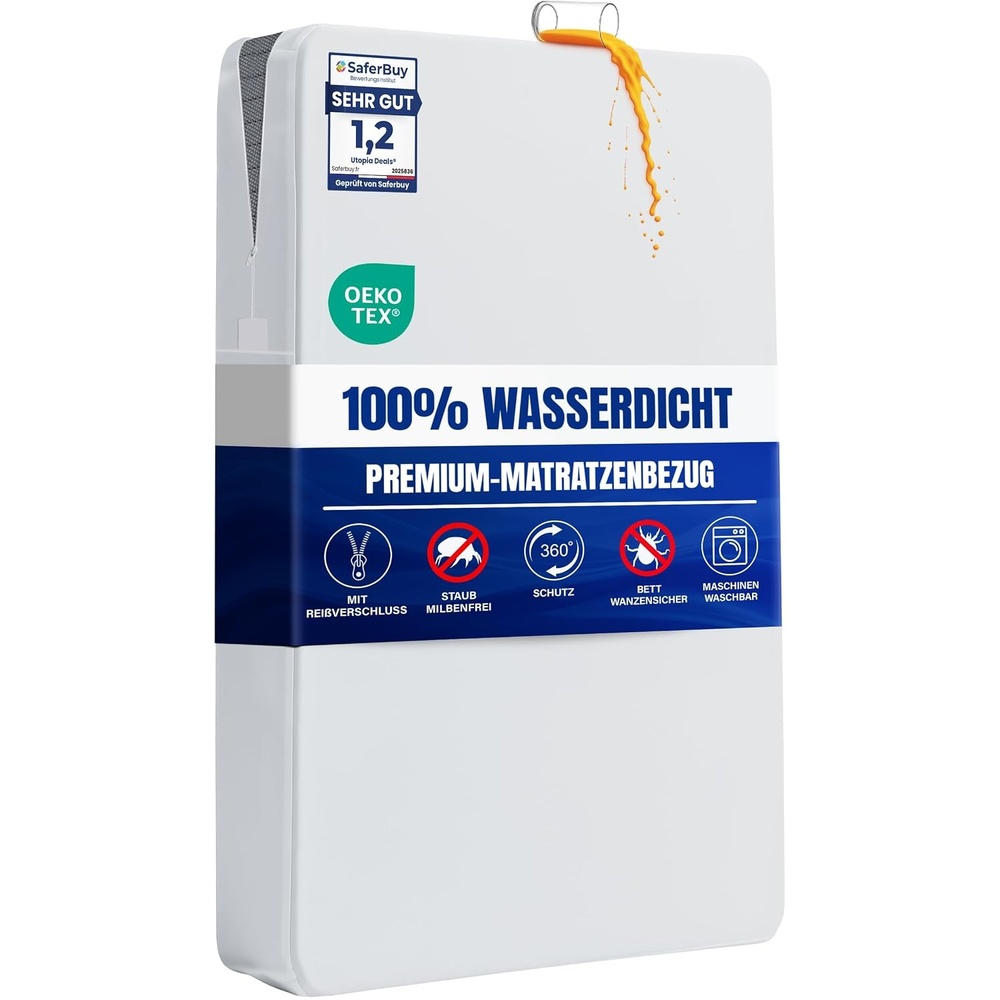image:imagePremium Wasserdicht Matratzenbezug 135x200x30 cm mit Reiverschluss1