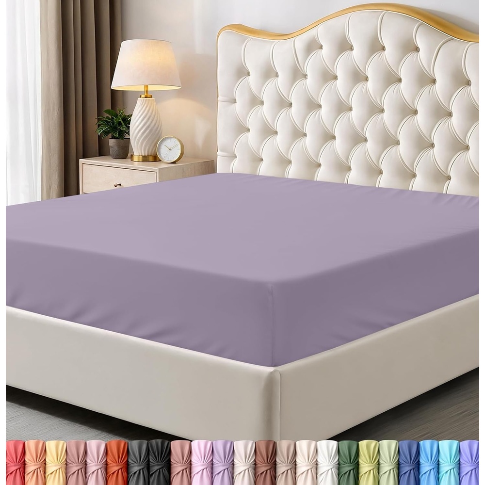 image:imageUtopia Bedding 6er Set Spannbettlaken 160 x 200 cm WeiLavendel