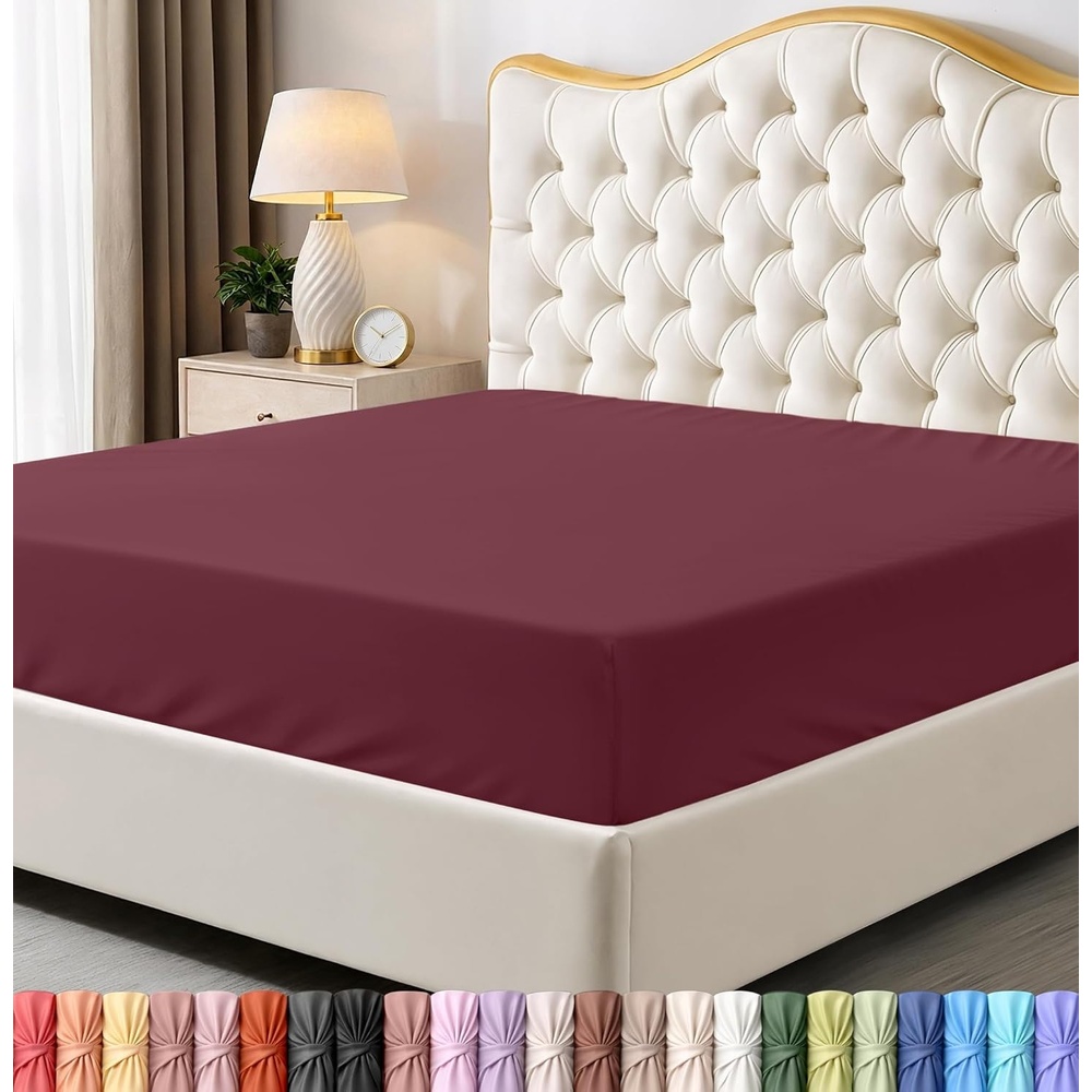 image:imageUtopia Bedding 6er Set Spannbettlaken 160 x 200 cm WeiRot