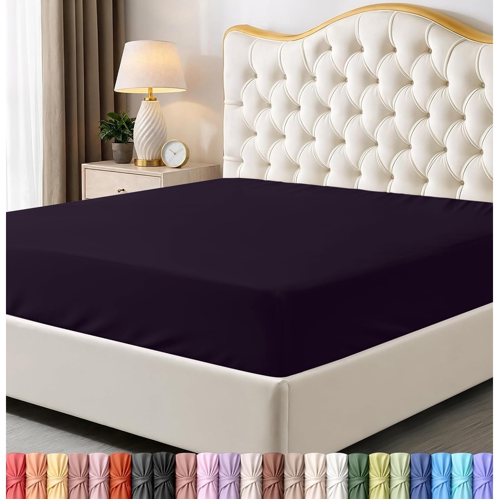 image:imageUtopia Bedding 6er Set Spannbettlaken 160 x 200 cm WeiViolett