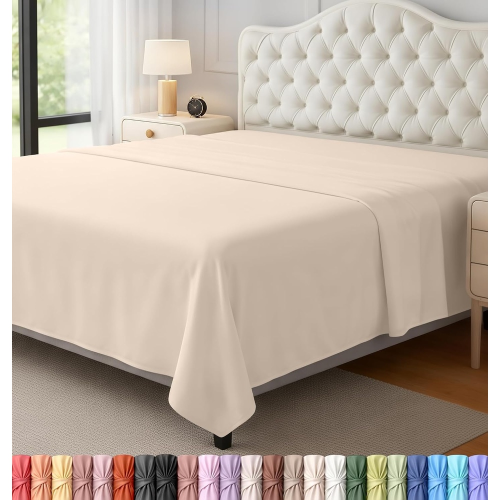 image:imageUtopia Bedding Bettlaken ohne Gummizug 225x255cm GrauBeige