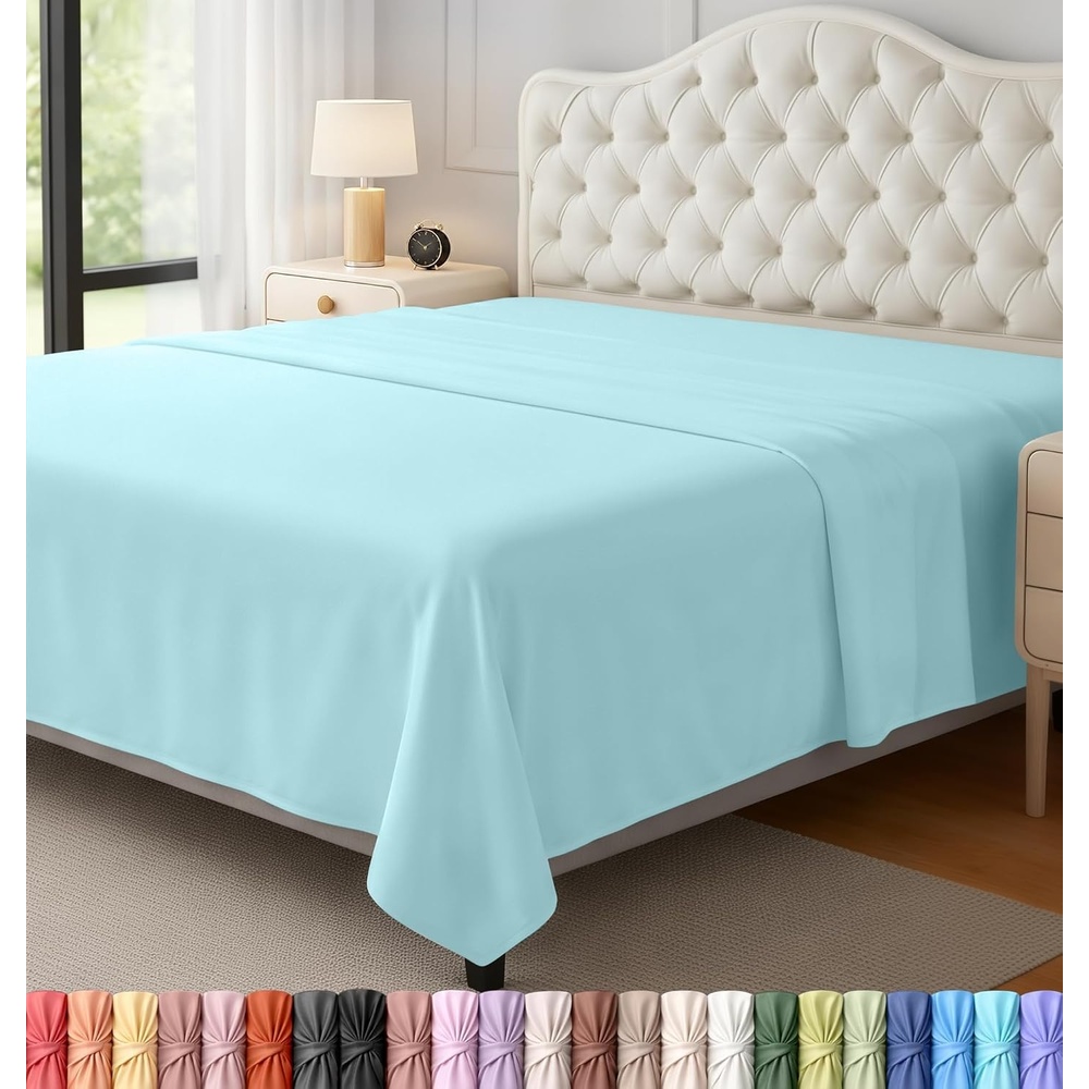 image:imageUtopia Bedding Bettlaken ohne Gummizug 225x255cm GrauBlau Spa Blue