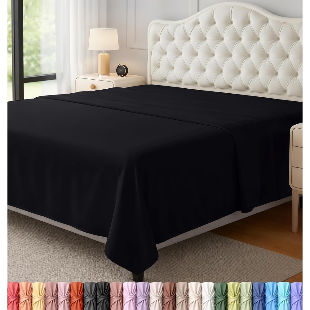 image:imageUtopia Bedding Bettlaken ohne Gummizug 225x255cm GrauSchwarz