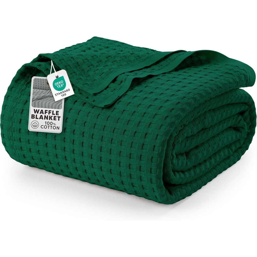 image:imageUtopia Bedding 100 Baumwolle Waffeldecke Kuschedecke 300 GSM Anthrazitgrau 274 x 228 cm weiche leichte atmungsaktive tagesdecke Sofa amp Couch berwurf fr alle JahreszeitenWaldgrn