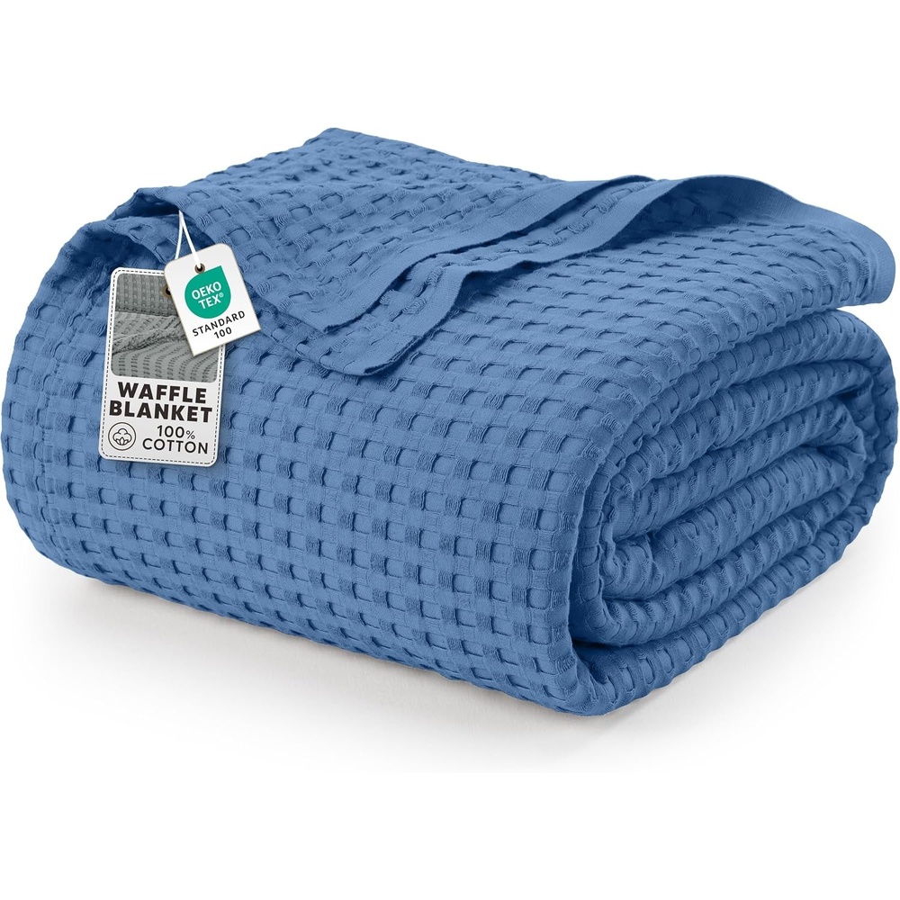 image:imageUtopia Bedding 100 Baumwolle Waffeldecke Kuschedecke 300 GSM Anthrazitgrau 274 x 228 cm weiche leichte atmungsaktive tagesdecke Sofa amp Couch berwurf fr alle JahreszeitenWedgewood