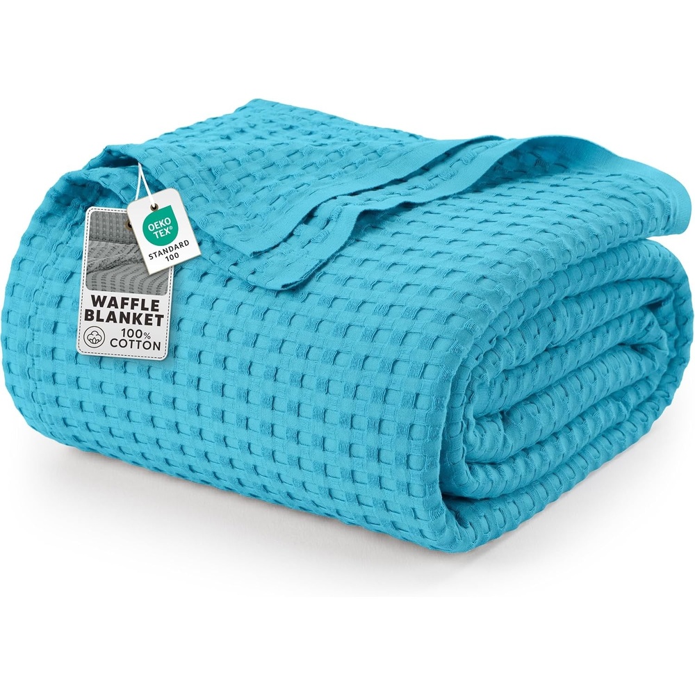 image:imageUtopia Bedding 100 Baumwolle Waffeldecke Kuschedecke 300 GSM Anthrazitgrau 274 x 228 cm weiche leichte atmungsaktive tagesdecke Sofa amp Couch berwurf fr alle JahreszeitenBlaugrn