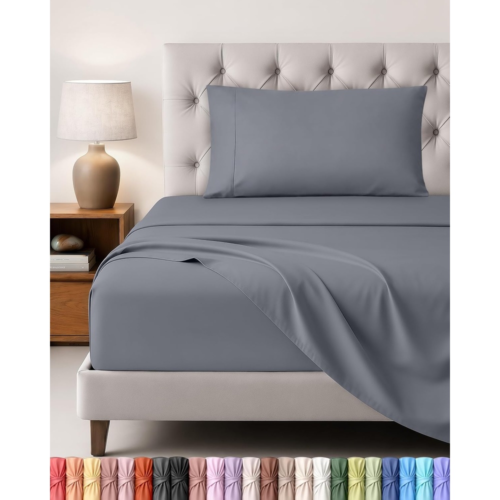 image:imageUtopia Bedding 4 Teilige Bettlaken Set 135x190cm Niederlndisches BlauGrau