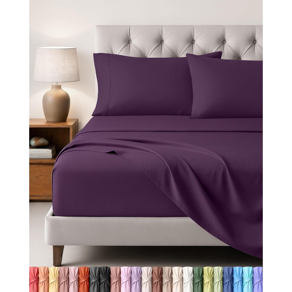 image:imageUtopia Bedding 4 Teilige Bettlaken Set 135x190cm Niederlndisches BlauLila