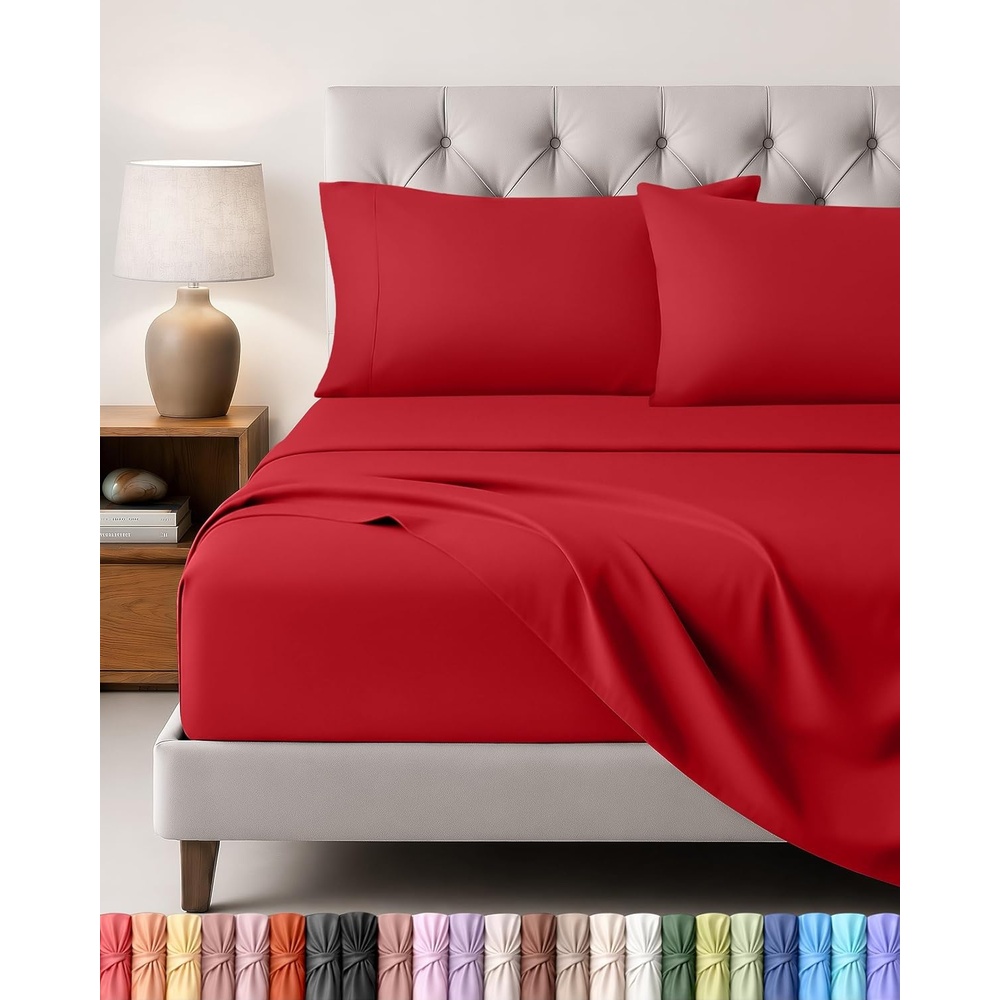 image:imageUtopia Bedding 4 Teilige Bettlaken Set 135x190cm Niederlndisches BlauRot
