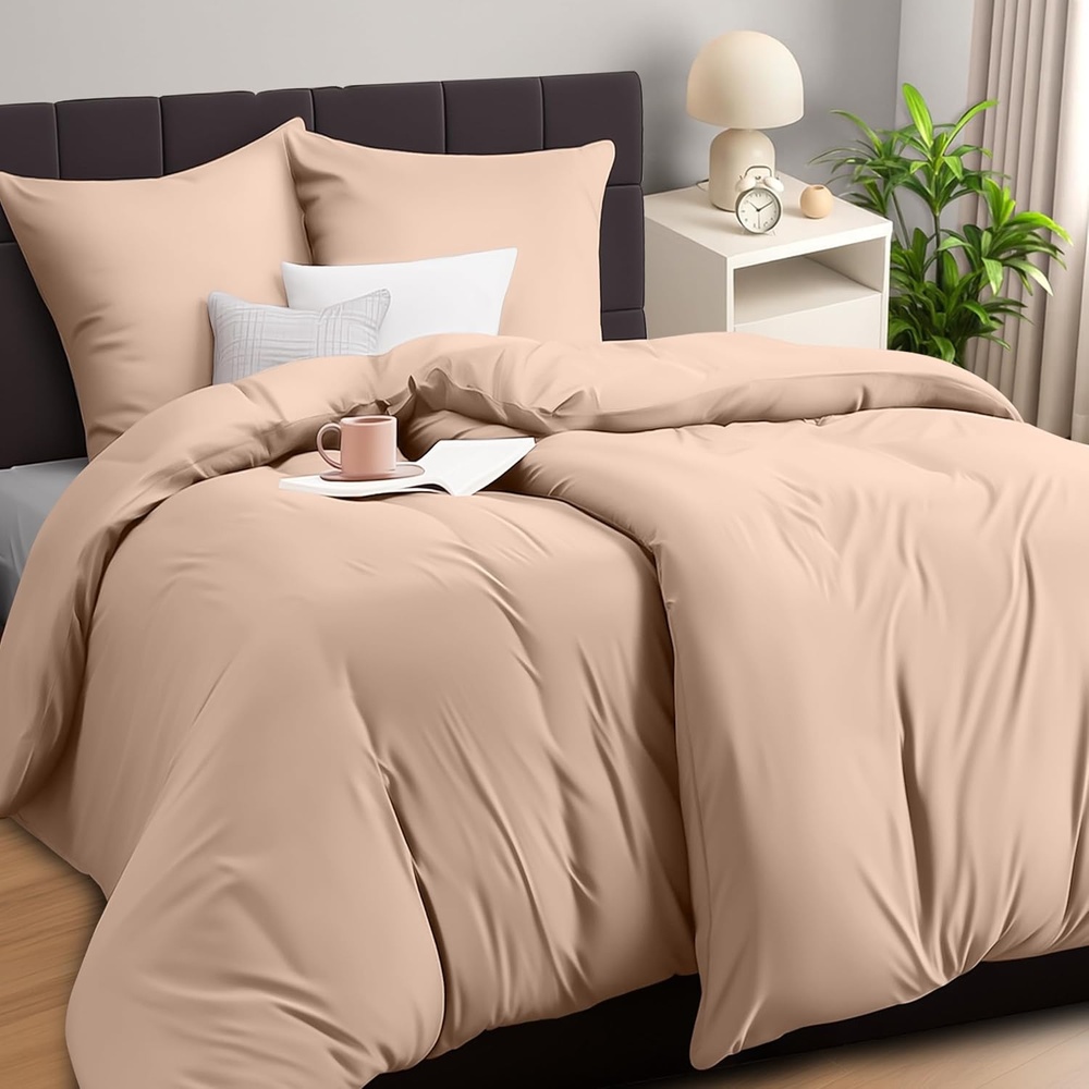 image:imageUtopia Bedding Bettwsche 135x200 cm 1 Kissenbezug 80x80 cm BlaugrnBeige