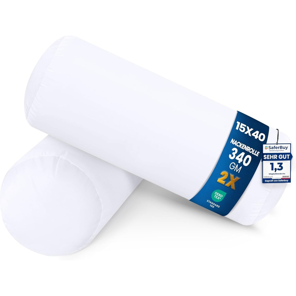image:imageUtopia Bedding Nackenrolle 2er Set Kissenrolle Knierolle LagerungsrolleWei