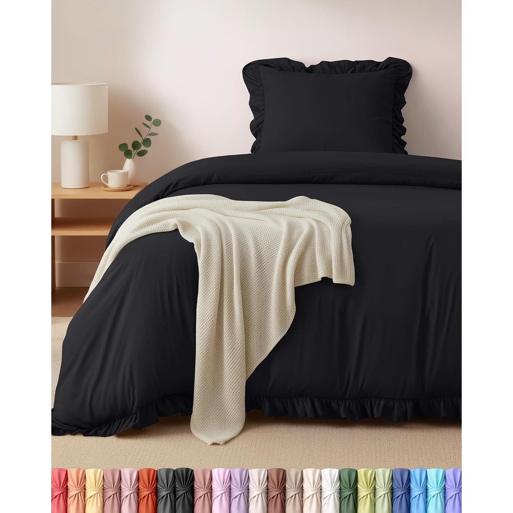 image:imageUtopia Bedding Rsche Bettwsche 135x200 Set GrauSchwarz