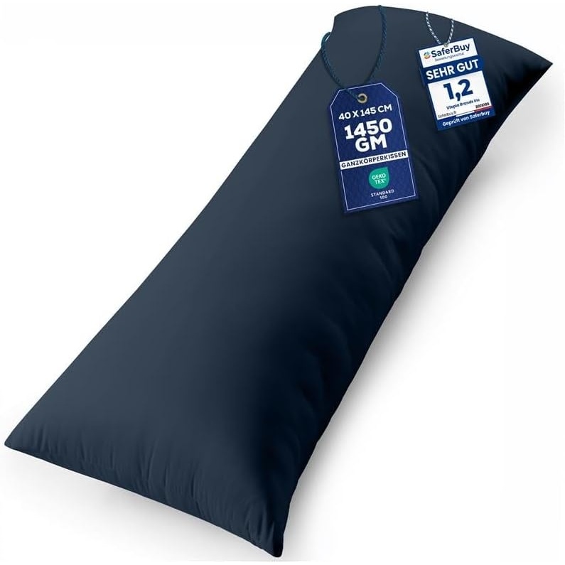 image:imageUtopia Bedding Seitenschlferkissen Krperkissen SchwangerschaftskissenMarineblau