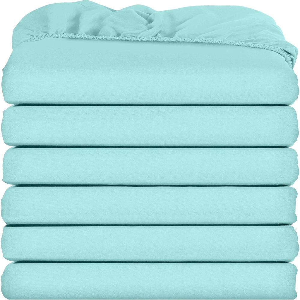 image:imageUtopia Bedding Spannbettlaken Packung mit 6 unteren Laken aus weicher gebrsteter Mikrofaser Tiefe Taschen knitterfrei lichtbestndig pflegeleicht GrauSpa Blau