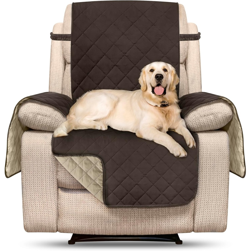image:imageUtopia Bedding Wasserbweisend Sofa berzug Liegesessel rutschfeste Reversible sofabezug fr heimtiere mit elastischen Gurten Sofaschoner SchokoladenbraunBeige