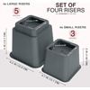 8er-Pack Utopia Home Betterhöhung Möbelerhöher Verstellbar – Schwarz(Grau)