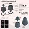 8er-Pack Utopia Home Betterhöhung Möbelerhöher Verstellbar – Schwarz(Grau)
