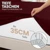 Utopia Bedding – 2er Set Spannbettlaken 160x200cm – Beige(Burgund)