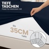 Utopia Bedding – 2er Set Spannbettlaken 160x200cm – Beige(Marineblau)