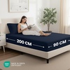 Utopia Bedding – 2er Set Spannbettlaken 160x200cm – Beige(Marineblau)