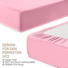 Utopia Bedding – 2er Set Spannbettlaken 160x200cm – Beige(Rosa)